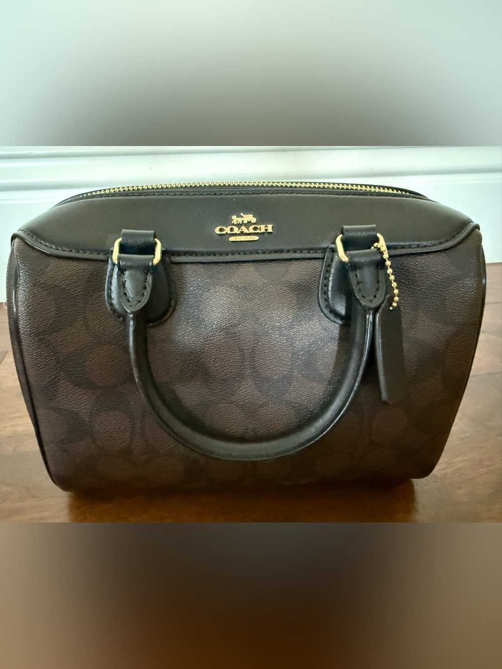NWT Coach Mini Bennett Satchel Signature Canvas F32203 Brown Black